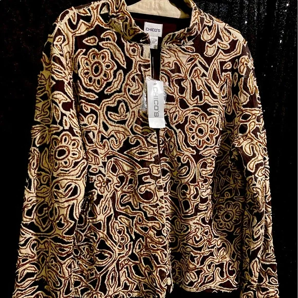 Chicos Beaded Jacket appliqué